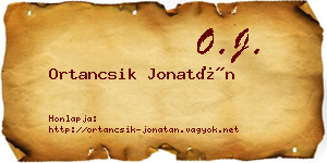 Ortancsik Jonatán névjegykártya